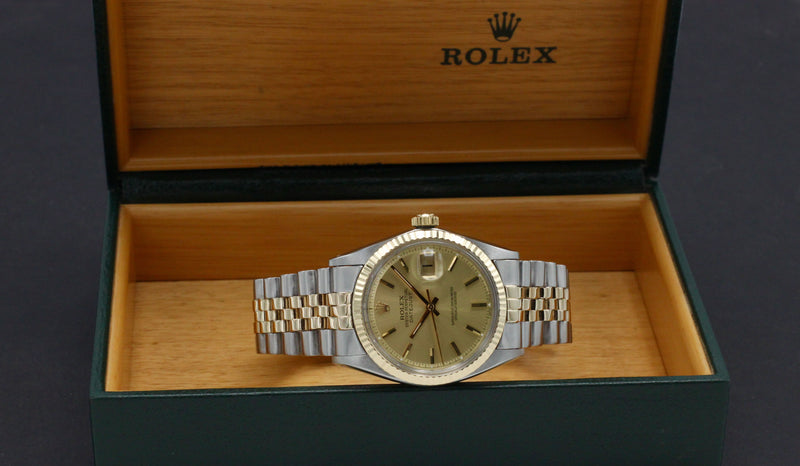 Rolex Datejust 1601 - 1966 - goud/staal - two/tone - Rolex horloge - Rolex kopen - Rolex heren horloge - Trophies Watches