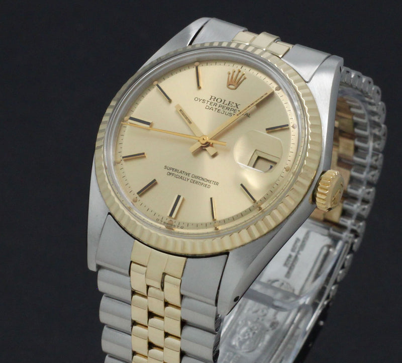 Rolex Datejust 1601 - 1973 - goud/staal - two/tone - Rolex horloge - Rolex kopen - Rolex heren horloge - Trophies Watches