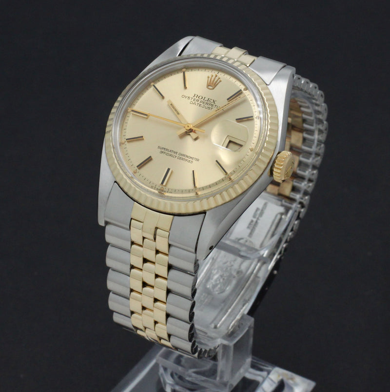 Rolex Datejust 1601 - 1973 - goud/staal - two/tone - Rolex horloge - Rolex kopen - Rolex heren horloge - Trophies Watches