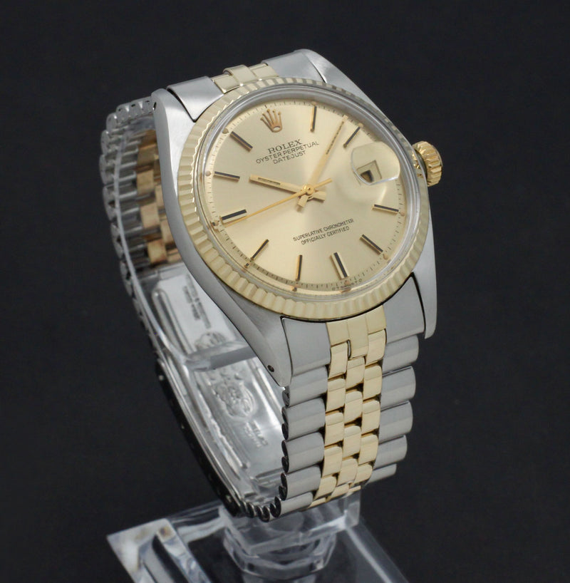 Rolex Datejust 1601 - 1973 - goud/staal - two/tone - Rolex horloge - Rolex kopen - Rolex heren horloge - Trophies Watches