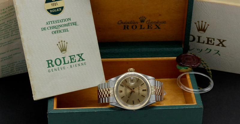 Rolex Datejust 1601 - 1973 - goud/staal - two/tone - Rolex horloge - Rolex kopen - Rolex heren horloge - Trophies Watches