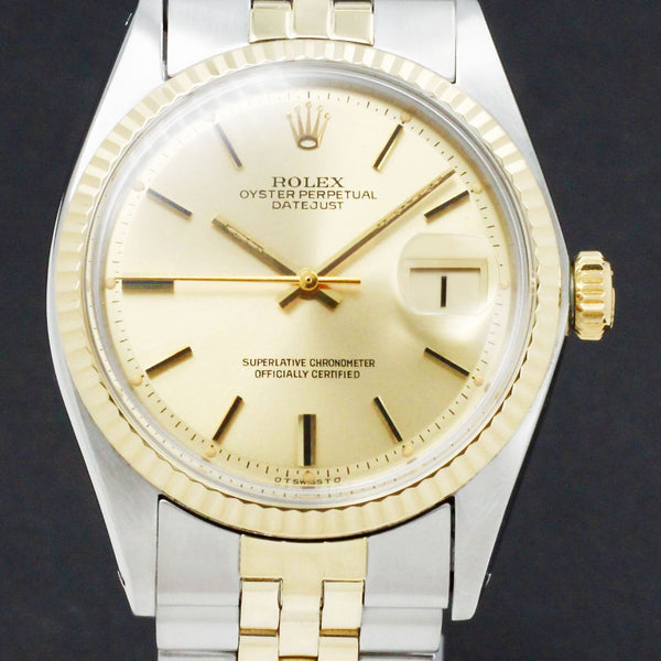 Rolex Datejust 1601 - 1973 - goud/staal - two/tone - Rolex horloge - Rolex kopen - Rolex heren horloge - Trophies Watches