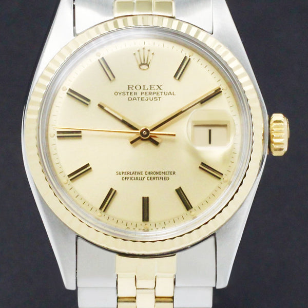 Rolex Datejust 1601 - 1973 - goud/staal - two/tone - Rolex horloge - Rolex kopen - Rolex heren horloge - Trophies Watches