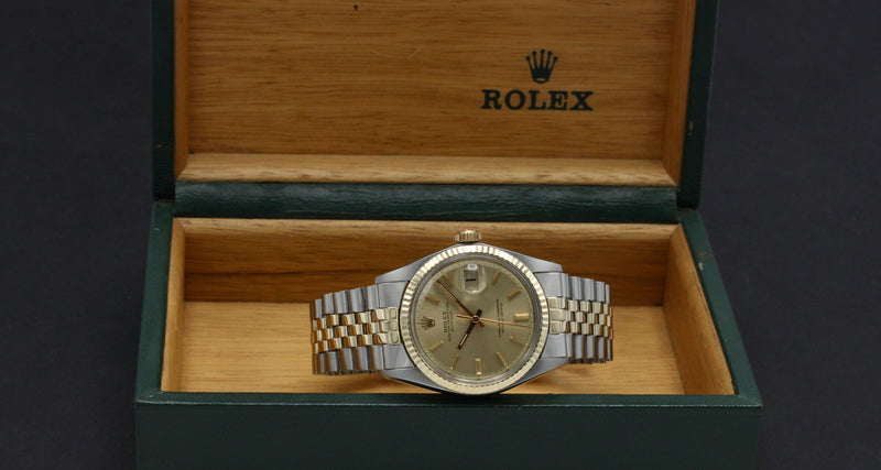 Rolex Datejust 1601 - 1973 - goud/staal - two/tone - Rolex horloge - Rolex kopen - Rolex heren horloge - Trophies Watches