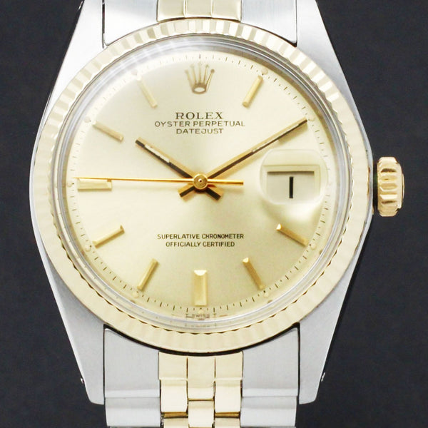 Rolex Datejust 1601 - 1973 - goud/staal - two/tone - Rolex horloge - Rolex kopen - Rolex heren horloge - Trophies Watches