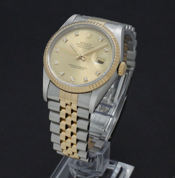 Rolex Datejust 16233G, Box & Papers, 1990