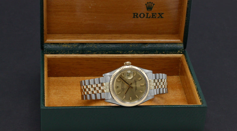 Rolex Datejust 1601 - 1970 - goud/staal - two/tone - Rolex horloge - Rolex kopen - Rolex heren horloge - Trophies Watches