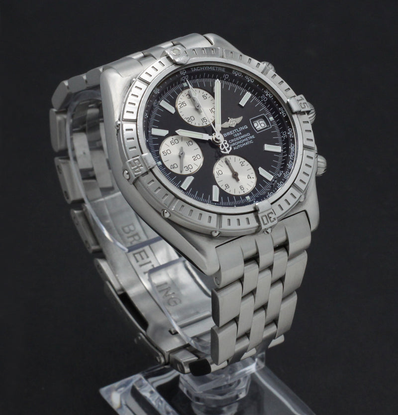 Breitling Crosswind A13355. Opwinden, Automatisch. Materiaal horlogekast, Staal. Materiaal horlogeband, Staal. Diameter, 44mm. Breitling heren horloge.