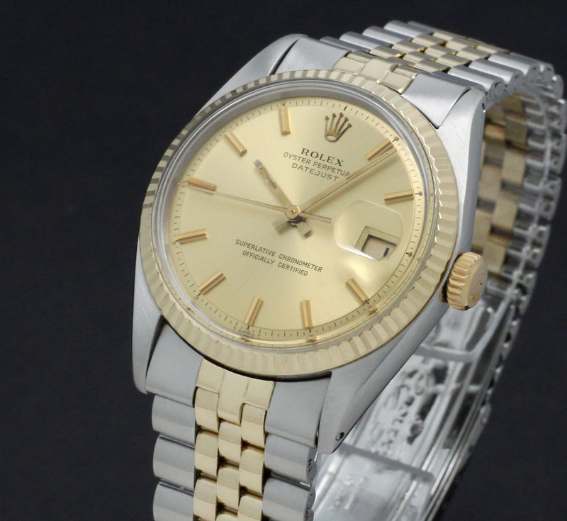 Rolex Datejust 1601 - 1972 - goud/staal - two/tone - Rolex horloge - Rolex kopen - Rolex heren horloge - Trophies Watches