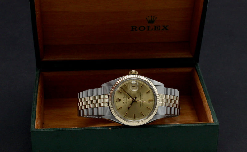 Rolex Datejust 1601 - 1972 - goud/staal - two/tone - Rolex horloge - Rolex kopen - Rolex heren horloge - Trophies Watches