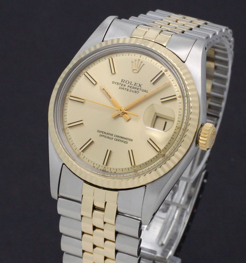 Rolex Datejust 1601 - 1974 - goud/staal - two/tone - Rolex horloge - Rolex kopen - Rolex heren horloge - Trophies Watches