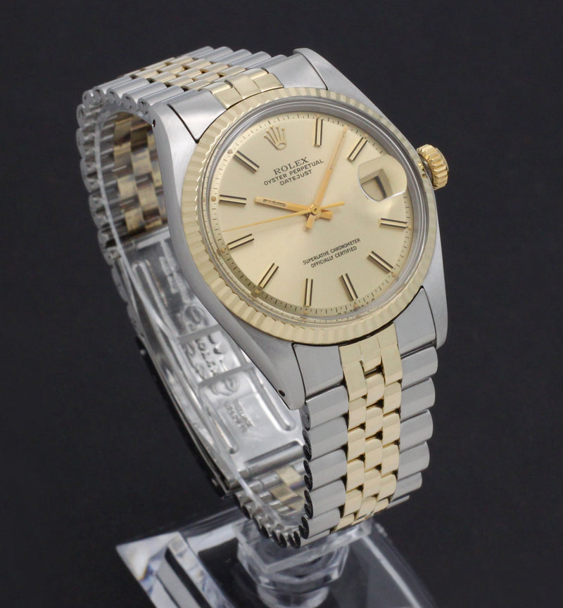 Rolex Datejust 1601 - 1974 - goud/staal - two/tone - Rolex horloge - Rolex kopen - Rolex heren horloge - Trophies Watches