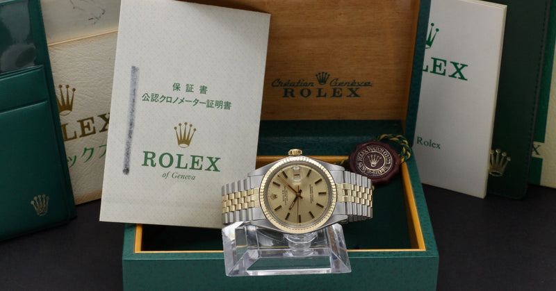 Rolex Datejust 1601 - 1974 - goud/staal - two/tone - Rolex horloge - Rolex kopen - Rolex heren horloge - Trophies Watches