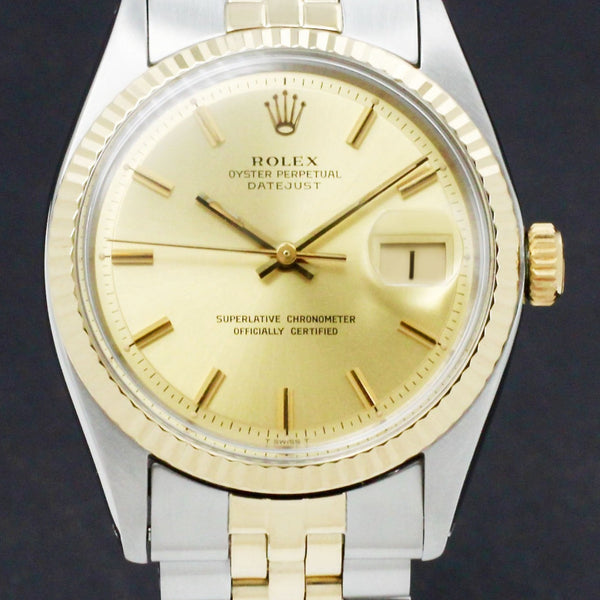 Rolex Datejust 1601 - 1972 - goud/staal - two/tone - Rolex horloge - Rolex kopen - Rolex heren horloge - Trophies Watches