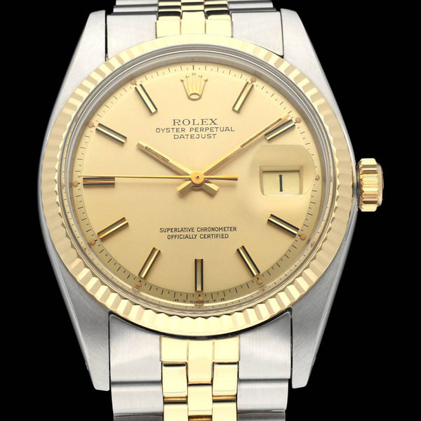 Rolex Datejust 1601 - 1973 - goud/staal - two/tone - Rolex horloge - Rolex kopen - Rolex heren horloge - Trophies Watches