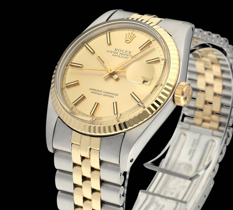 Rolex Datejust 1601 - 1973 - goud/staal - two/tone - Rolex horloge - Rolex kopen - Rolex heren horloge - Trophies Watches