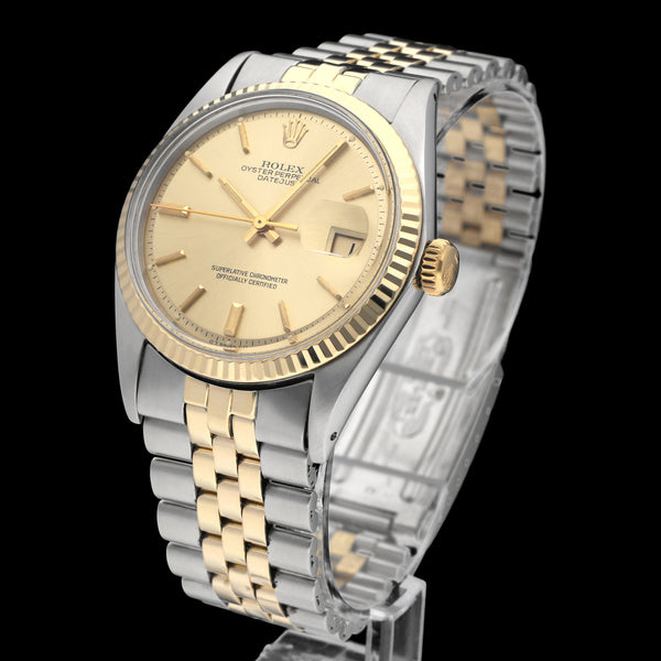 Rolex Datejust 1601 - 1973 - goud/staal - two/tone - Rolex horloge - Rolex kopen - Rolex heren horloge - Trophies Watches
