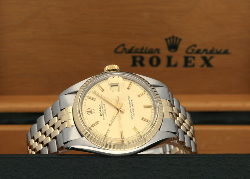 Rolex Datejust 1601 - 1972 - goud/staal - two/tone - Rolex horloge - Rolex kopen - Rolex heren horloge - Trophies Watches