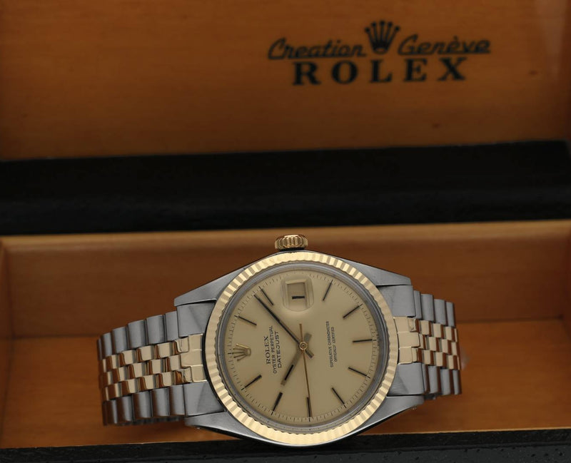 Rolex Datejust 1601 - 1970 - goud/staal - two/tone - Rolex horloge - Rolex kopen - Rolex heren horloge - Trophies Watches