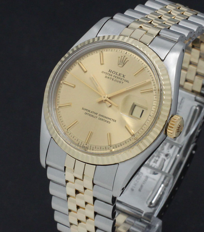 Rolex Datejust 1601 - 1974 - goud/staal - two/tone - Rolex horloge - Rolex kopen - Rolex heren horloge - Trophies Watches