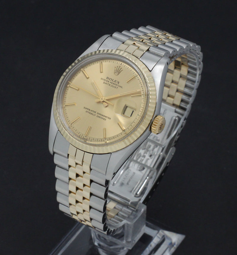 Rolex Datejust 1601 - 1974 - goud/staal - two/tone - Rolex horloge - Rolex kopen - Rolex heren horloge - Trophies Watches