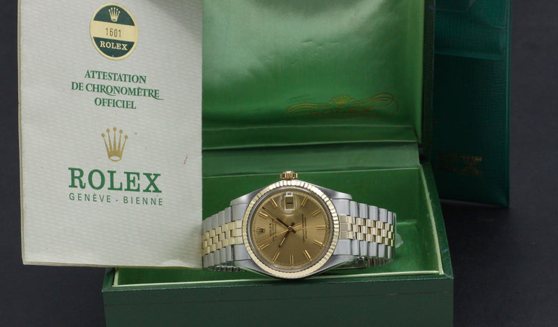 Rolex Datejust 1601 - 1974 - goud/staal - two/tone - Rolex horloge - Rolex kopen - Rolex heren horloge - Trophies Watches