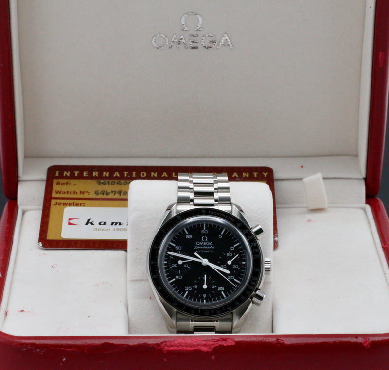 Omega Speedmaster Reduced 3510.50.00 - 1998 - Doos en papieren - Omega horloge - Omega kopen - Omega heren horloge - Trophies Watches