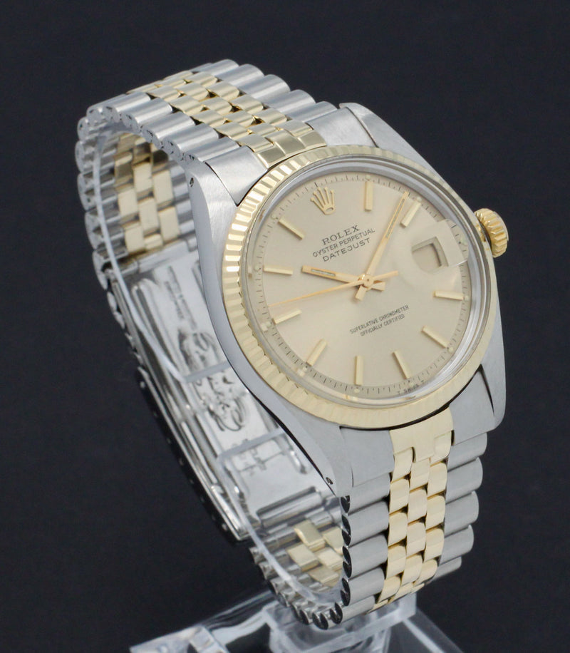 Rolex Datejust 1601 - 1974 - goud/staal - two/tone - Rolex horloge - Rolex kopen - Rolex heren horloge - Trophies Watches