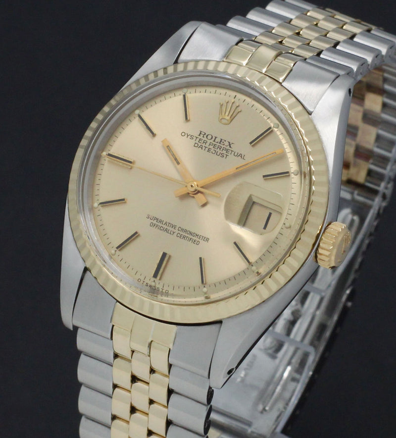 Rolex Datejust 1601 - 1973 - goud/staal - two/tone - Rolex horloge - Rolex kopen - Rolex heren horloge - Trophies Watches