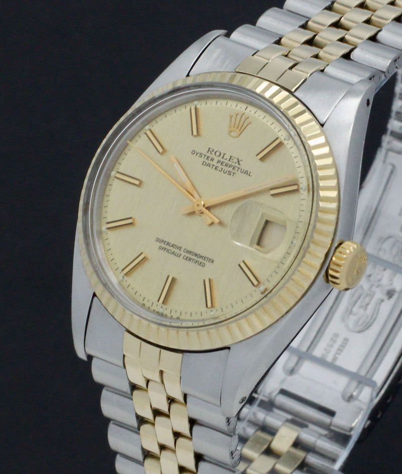 Rolex Datejust 1601 - 1973 - goud/staal - two/tone - Rolex horloge - Rolex kopen - Rolex heren horloge - Trophies Watches