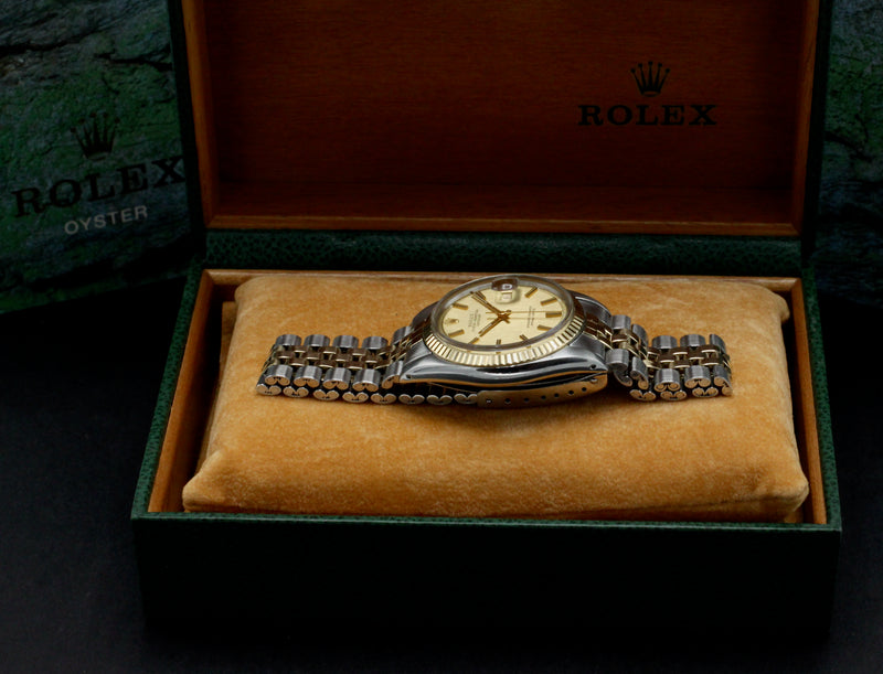 Rolex Datejust 1601 - 1973 - goud/staal - two/tone - Rolex horloge - Rolex kopen - Rolex heren horloge - Trophies Watches