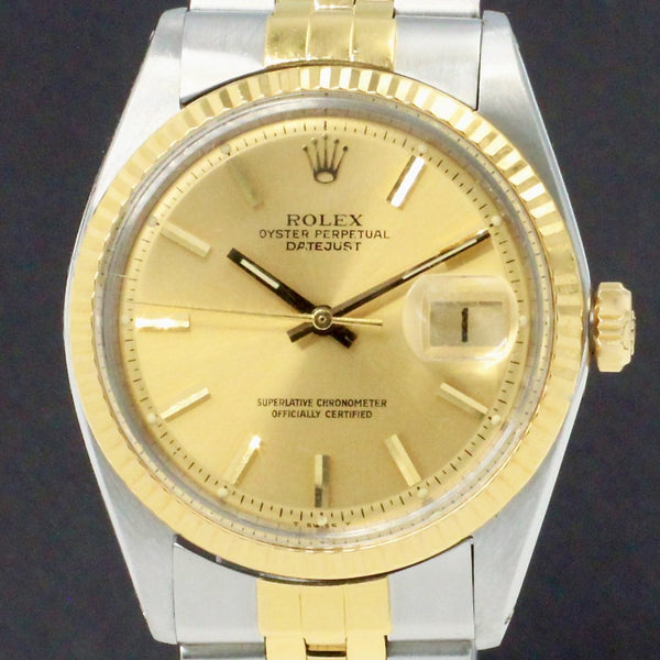 Rolex Datejust 1601 - 1978 - goud/staal - two/tone - Rolex horloge - Rolex kopen - Rolex heren horloge - Trophies Watches