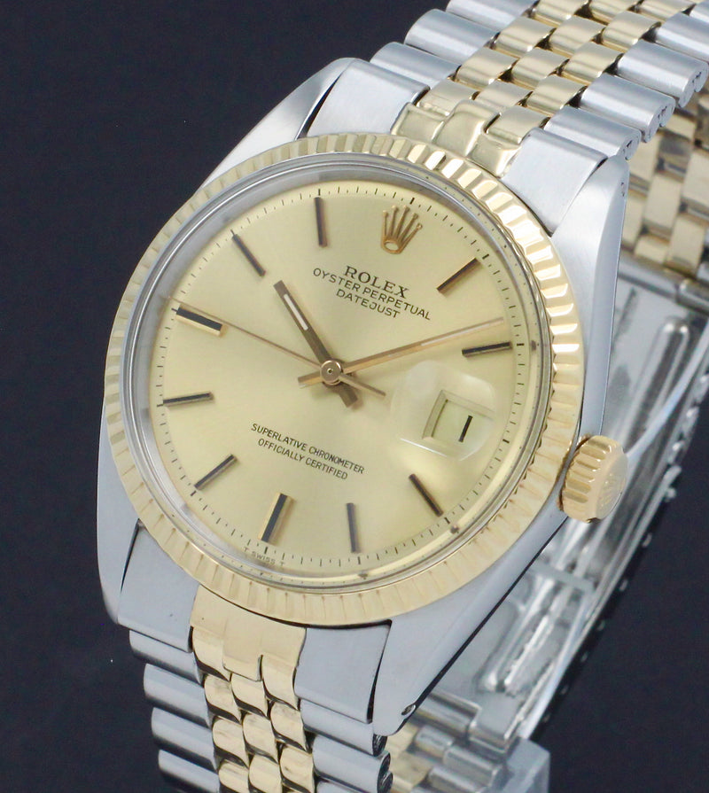 Rolex Datejust 1601 - 1972 - goud/staal - two/tone - Rolex horloge - Rolex kopen - Rolex heren horloge - Trophies Watches