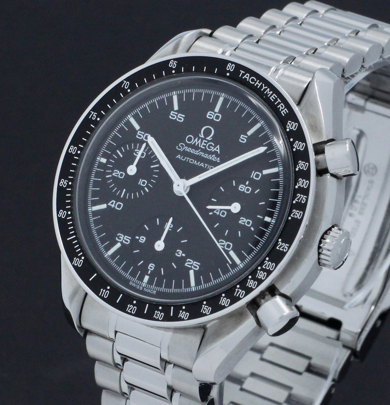 Omega Speedmaster Reduced 3510.50.00 39mm. Opwinden, Automatisch. Materiaal horlogekast, Staal. Materiaal horlogeband, Staal. Jaar, 1998. Omega heren horloge.