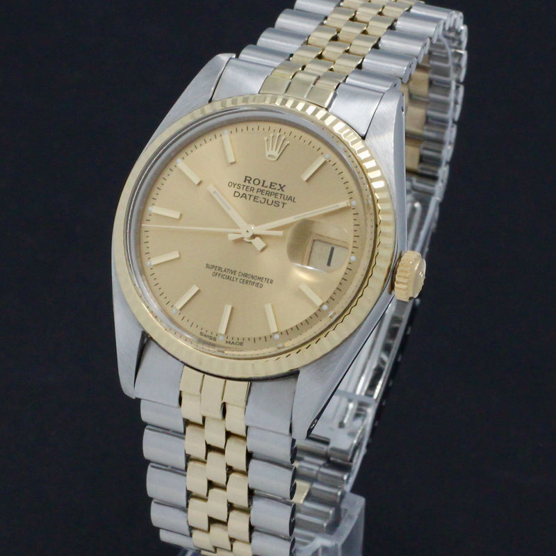 Rolex Datejust 1601 - 1973 - goud/staal - two/tone - Rolex horloge - Rolex kopen - Rolex heren horloge - Trophies Watches