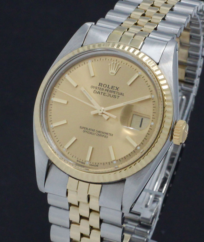 Rolex Datejust 1601 - 1973 - goud/staal - two/tone - Rolex horloge - Rolex kopen - Rolex heren horloge - Trophies Watches